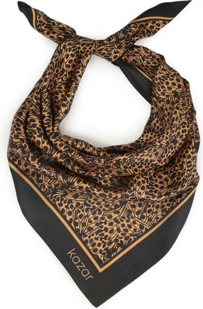 Kazar Grote zijden sjaal - Dames - Zijden sjaals - Bruin - ONE Size - Leer - Accessoires