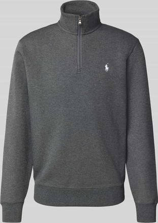 Polo Ralph Lauren Regular Fit Troyer mit Troyer-Kragen Modell Double in Anthrazit, Größe L