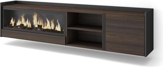 Skraut Home Skraut Home - Mueble Tv, Televisi&oacute;n, Muebles De Sal&oacute;n, Almacenaje, 212x35x50cm, Para Tv Hasta 80, Chimenea El&eacute;ctrica Xxl, Colgado, Suspendido, Estilo 