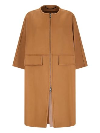 Max Mara Cappotto Zahira con zip - Marrone