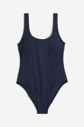 H&M Badeanzug mit wattierten Cups - Marineblau
