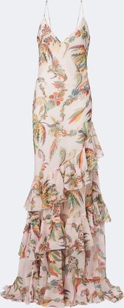 Etro Vestido de fiesta floral con volantes