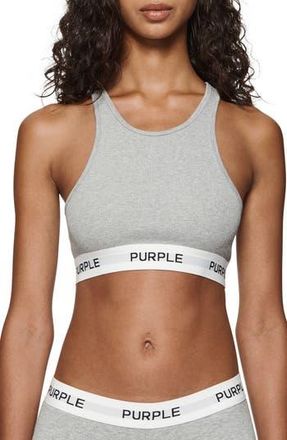 Purple Ribbed Bralette in Grey at Nordstrom Rack, Size X-Large