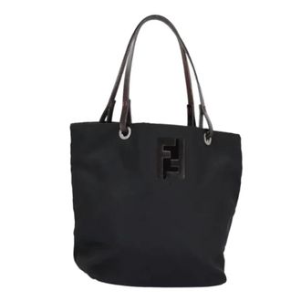Fendi Tweedehands leren handtassen - Dames - Vintage Shopper - Zwart - ONE Size - Nylon - Vintage
