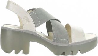 FLY London Womens Taji 520 Leather Sandal In Silver/ Borgogn