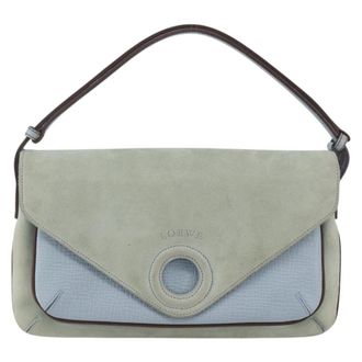 Loewe Vintage Leather Blue Leather Handbag (Pre-Owned)