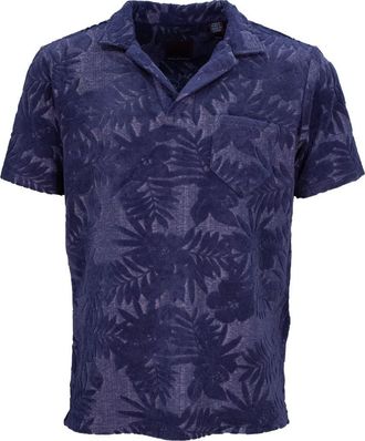 Lords of Harlech Johnny Terry Towel Polo in Farm Floral Navy at Nordstrom, Size X-Large
