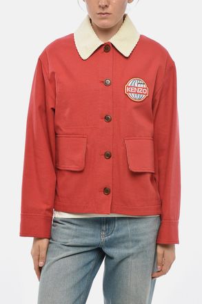Kenzo Cotton Jacket TRAVEL With Ribbed Velour Collar Kenzo