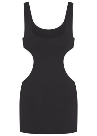 SKIMS Cut-out Stretch-jersey Mini Dress - Dark Grey - L (UK16-18)