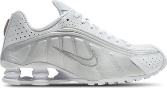 Nike Womens Shox R4 - Running Shoes White/White/Metallic Silver Size 10.0