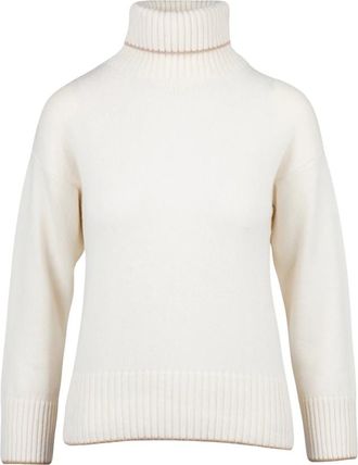 Eleventy Maglia Dolcevita - Dames - Truien - Wit - Maat: XS Kasjmier