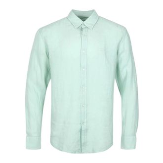 HUGO BOSS Heren, Overhemden, Blauw, Maat: XL Linnen