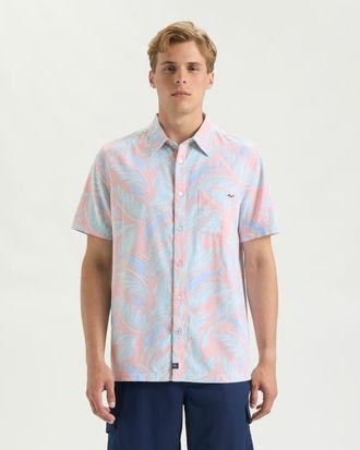 Salt Life Palm Promenade Woven Shirt in Grapefruit at Nordstrom, Size Medium