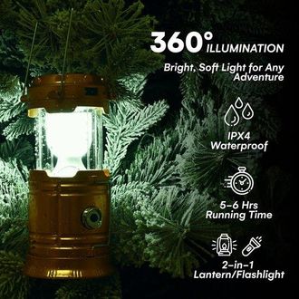 OEM Linternas Solares Para Camping Outfitters, Linterna Y Foco Led Recargables, Mango De Acero Inoxidable, Port&aacute;til Y Plegable, Ideal Para Acampar