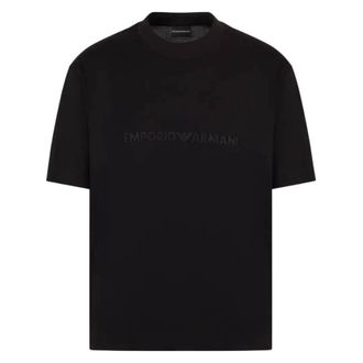 Tシャツ・カットソー EMPORIO ARMANI Men T-shirt Black 1 EM001026AF13669 MC202 Emporio Armani Black Men's cotton T-Shirt EA Glossy print