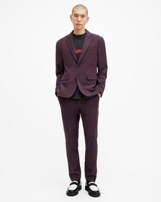 AllSaints Polyester/Wool Lisle Slim Fit Blazer, Size: 42