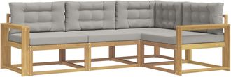vidaXL Conjunto De Sof&aacute;s De Exterior 3 Uds. Blanco Y Gris Claro Vidaxl