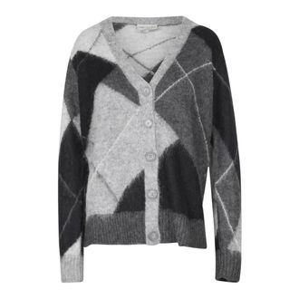 Alessia Santi Truien & Vesten, Dames, Grijs, M, Wol, Alpaca en wollen vest met V-hals