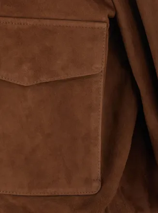 Arma Womens Jacket Halti Beige Suede Coat