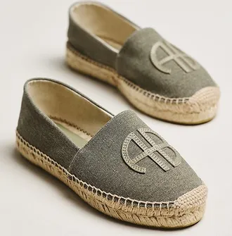 Anine Bing Paloma Embossed Logo Espadrilles