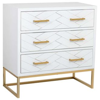 Wanderlust Deco C&oacute;moda de 3 cajones madera y metal 80x39,5x81