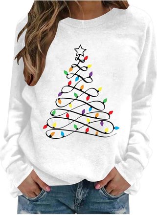 Generic Funny Christmas Jumper Christmas Jumper 2025 Funny Ugly Xmas Festive Graphic Printed Long Sleeve Pullover Causal Holiday Parties Comfort Crew Neck Fas