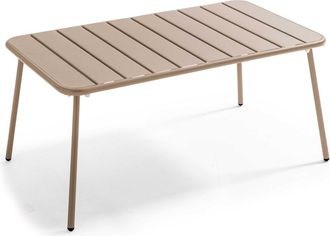 Oviala Mesa de jardín de acero topo 90 x 50 cm