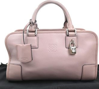 Loewe Amazona Nm Bag Leather Pink Leather Handbag (Pre-Owned)