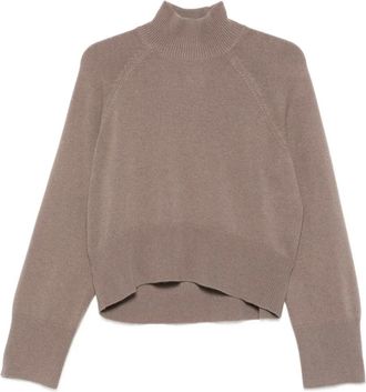 Brunello Cucinelli Maglione crop a collo alto - Marrone