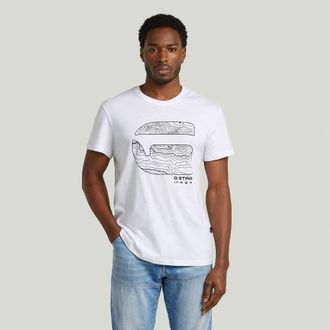 G-Star Logo Map T-Shirt - Wit - Heren