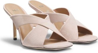 BOSS Suede sandals with crossover straps