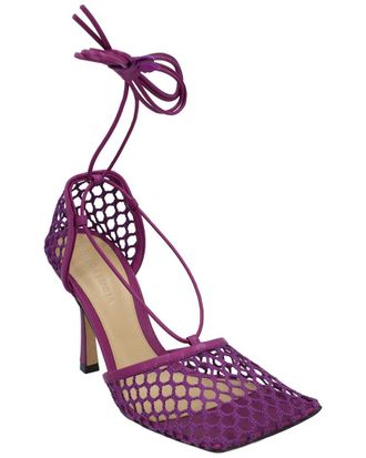 Bottega Veneta Womens Lambskin Leather Stretch Lace-Up Sandal (Authentic Pre- Loved)