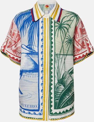 Farm Rio Camicia Brasil Vintage in misto lino