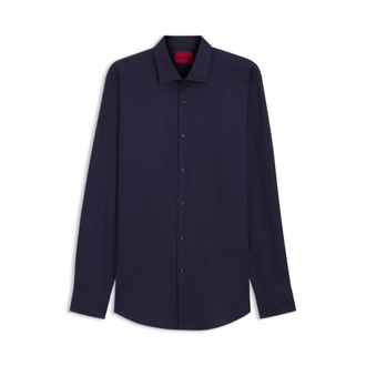 HUGO BOSS Slim-fit shirt in cotton with a stacked-logo jacquard