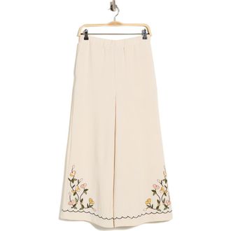 Adrianna Papell Embroidered Pants in Pale Oak at Nordstrom Rack, Size X-Large
