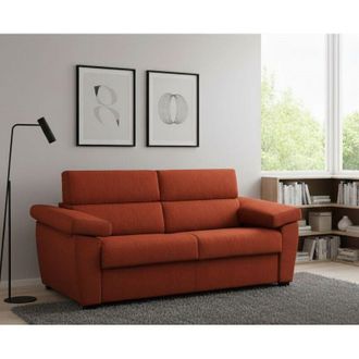 Dmora Sof&aacute; Fijo 2 Plazas Quirina, Sof&aacute; Lineal Para Sal&oacute;n, Acolchado, Desenfundable, Calidad 100% Made In Italy, 185x95 H100 Cm, Naranja - Dmora