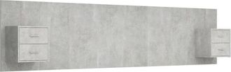 vidaXL Bed Headboard with Cabinets Concrete Grey Engineered Wood Vidaxl