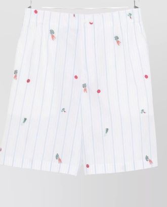 Jacquemus striped shorts featuring embroidered vegetable motifs
