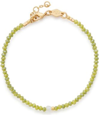 Anni Lu Anni LU Cosmic Cactus 18kt Gold-plated Beaded Bracelet - Light Green - One Size