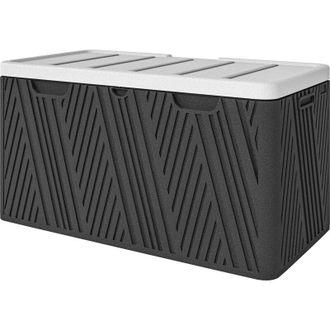 OUTSUNNY Baule da Esterno 380L in hdpe con 2 Maniglie Laterali Nero e Grigio - Outsunny