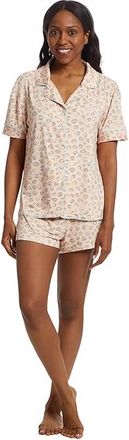 Honeydew Intimates All American Jersey Lace Shortie Set Womens Pajama Sets Sunkissed Leopard : SM, Polyester/Spandex
