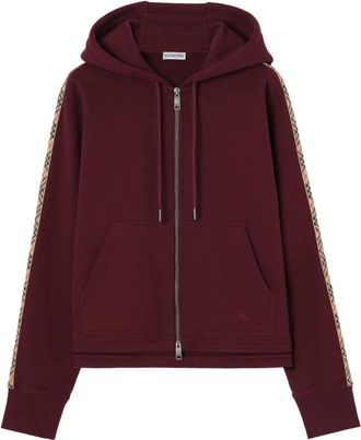 Burberry Check-trim Cotton Zip Hoodie