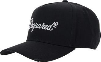 Dsquared2 Accessoires, Heren, Zwart, ONE Size, Katoen, Logo Baseball Cap
