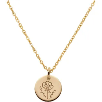 Made by Mary August Birth Flower Necklace in Gold Filled at Nordstrom, Size Medium