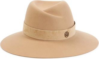 Maison Michel Cappello Virginie in camoscio - - Accessories - unisex - Beige - M