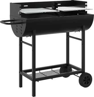 vidaXL Parrilla De Carb&oacute;n 96,5 X 42,5 X 88,5 Cm Negro Vidaxl
