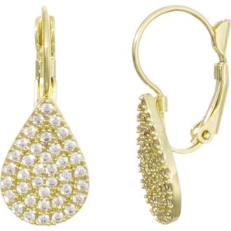 Adornia 14K Gold Plated Pav&eacute; Cubic Zirconia Pear Lever Back Earrings at Nordstrom Rack