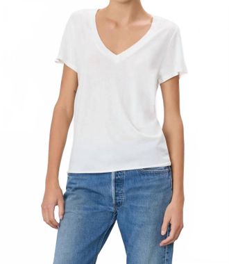 &Eacute;terne Short Sleeve V-Neck Tee In Ivory