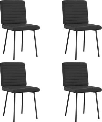 vidaXL Vidaxl - Sillas De Comedor 4 Unidades Cuero Sint&eacute;tico Negro
