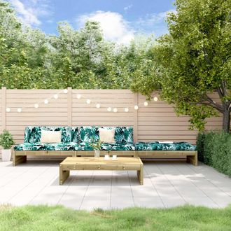 vidaXL Juego De Muebles Jard&iacute;n 4 Pzas Y Cojines Madera Pino Impregnada Vidaxl